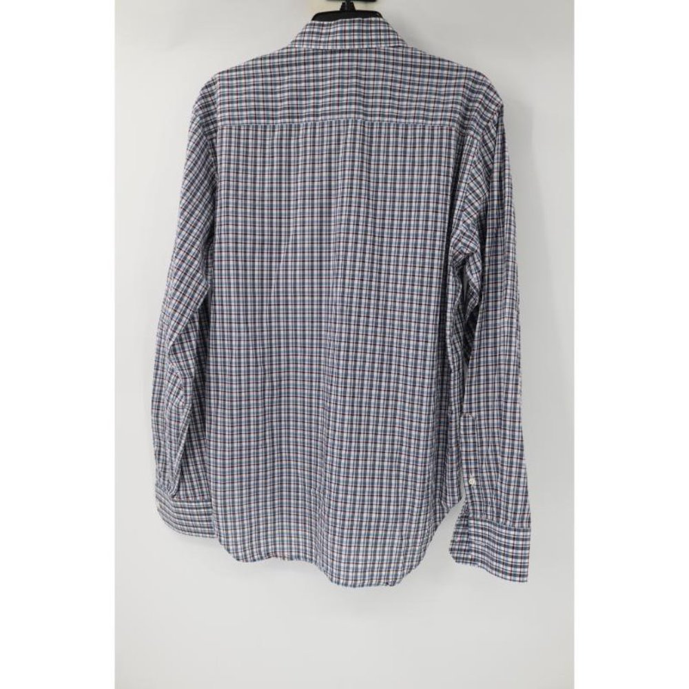 Billy reid shirt men's medium long sleeve button up plaid cotton flap pockets - Picture 10 of 13